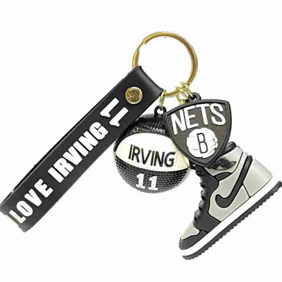 seeit Handbags - I love Irving number 11 Nike Sneaker basketball keychain gray and black NWT